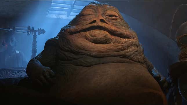 Jabba the Hutt as seen in the new Star Wars Outlaws trailer. 