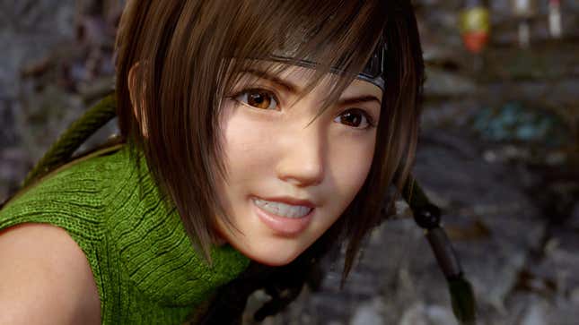 Yuffie smiles at someone off-camera.