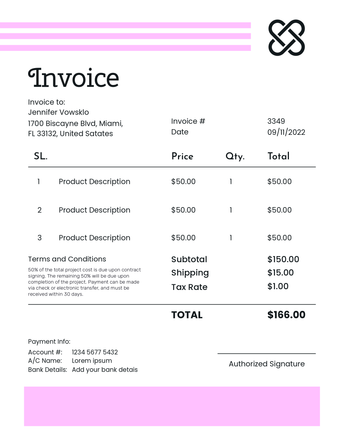 US Letter - Invoice