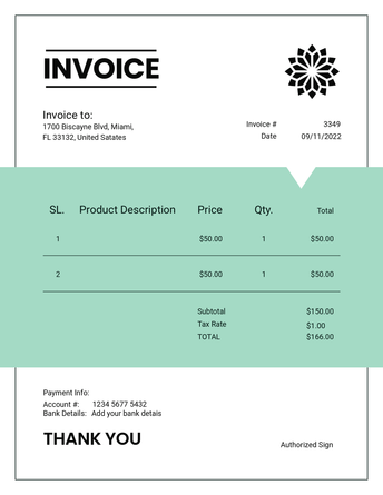 US Letter - Invoice