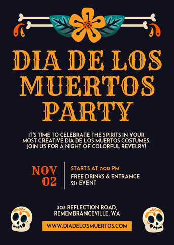 Dia de los Muertos - US Invitation