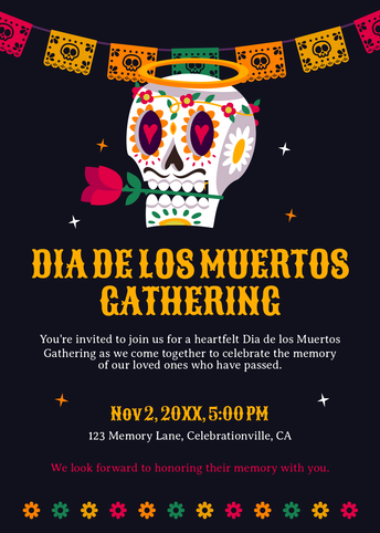 Dia de los Muertos - US Invitation