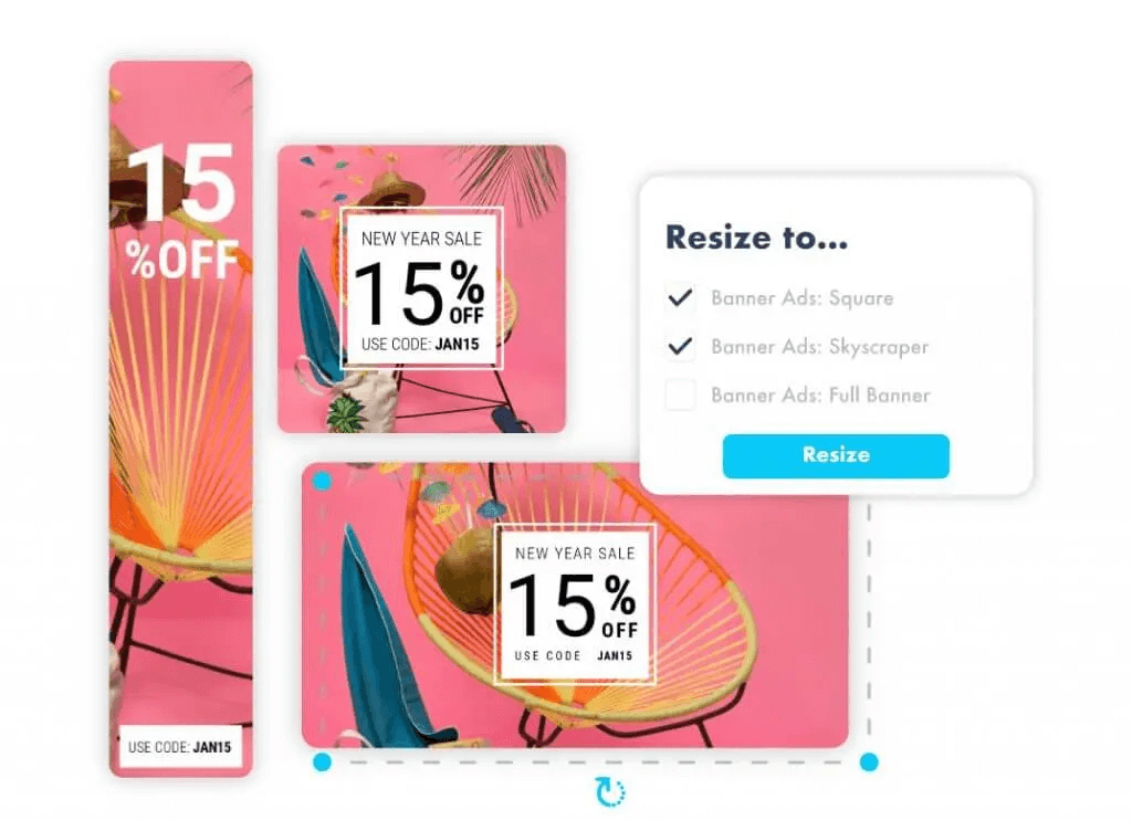 Redimensionnez vos bannières publicitaires en quelques clics